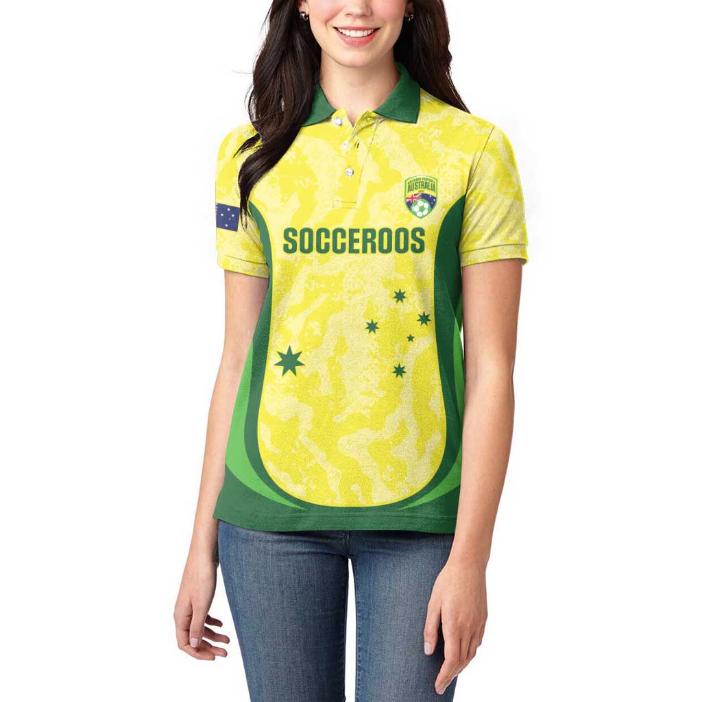 Australia Football Custom Women Polo Shirt Go Socceroos Grunge Sporty Style - Aussie Hoodie