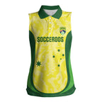 Australia Football Custom Women Sleeveless Polo Shirt Go Socceroos Grunge Sporty Style - Aussie Hoodie