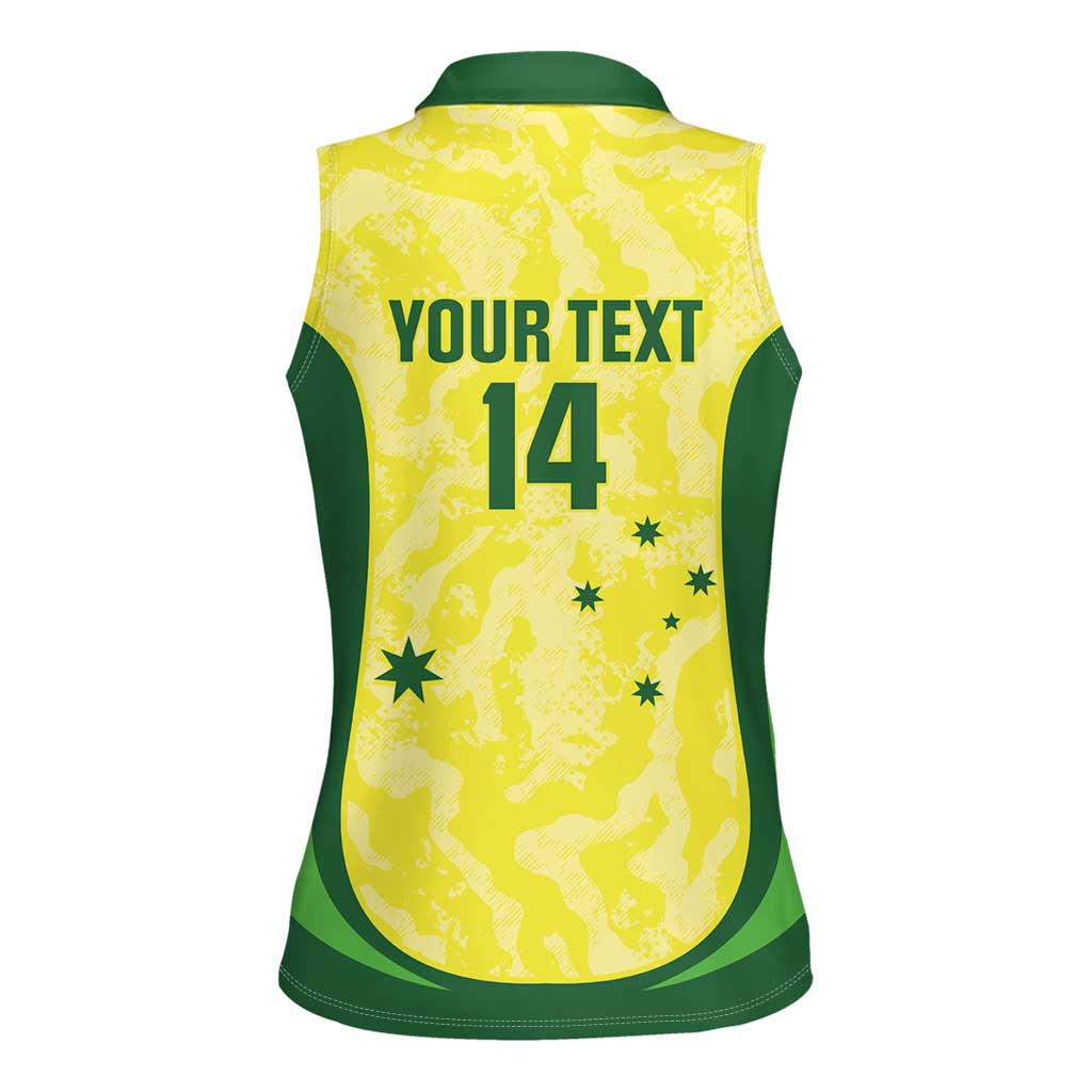 Australia Football Custom Women Sleeveless Polo Shirt Go Socceroos Grunge Sporty Style - Aussie Hoodie