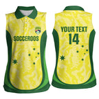 Australia Football Custom Women Sleeveless Polo Shirt Go Socceroos Grunge Sporty Style - Aussie Hoodie