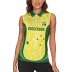 Australia Football Custom Women Sleeveless Polo Shirt Go Socceroos Grunge Sporty Style - Aussie Hoodie