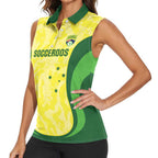 Australia Football Custom Women Sleeveless Polo Shirt Go Socceroos Grunge Sporty Style - Aussie Hoodie
