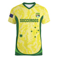 Australia Football Custom Women V-Neck T-Shirt Go Socceroos Grunge Sporty Style - Aussie Hoodie