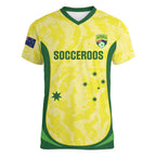 Australia Football Custom Women V-Neck T-Shirt Go Socceroos Grunge Sporty Style - Aussie Hoodie