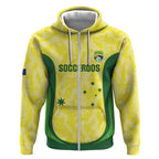 Australia Football Custom Zip Hoodie Go Socceroos Grunge Sporty Style - Aussie Hoodie