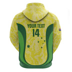 Australia Football Custom Zip Hoodie Go Socceroos Grunge Sporty Style - Aussie Hoodie
