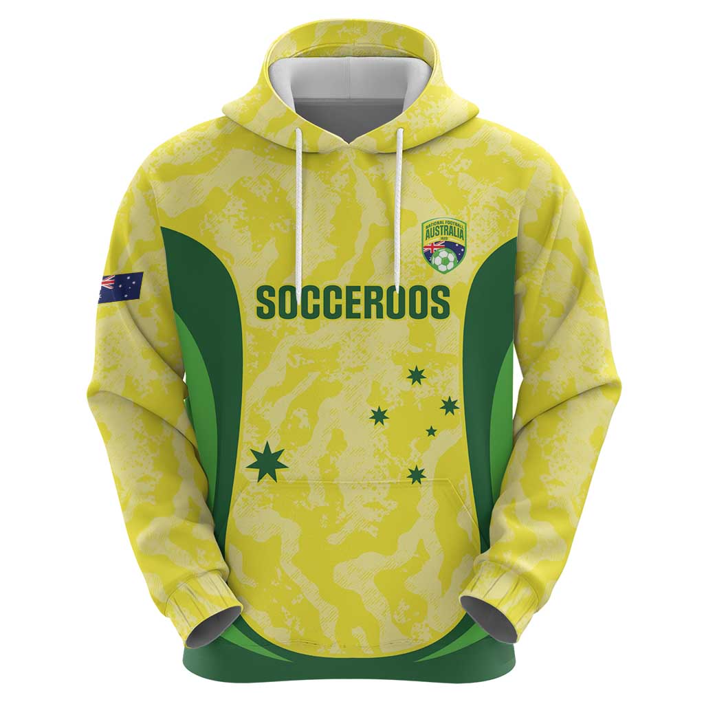 Australia Football Custom Zip Hoodie Go Socceroos Grunge Sporty Style - Aussie Hoodie