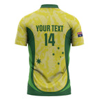 Australia Football Custom Zipper Polo Shirt Go Socceroos Grunge Sporty Style - Aussie Hoodie