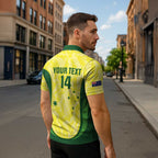 Australia Football Custom Zipper Polo Shirt Go Socceroos Grunge Sporty Style - Aussie Hoodie