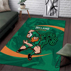 Ireland Rugby Sevens Area Rug Go Champions Irish Shamrock