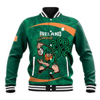 Custom Ireland Rugby Sevens Baseball Jacket Go Champions Irish Shamrock