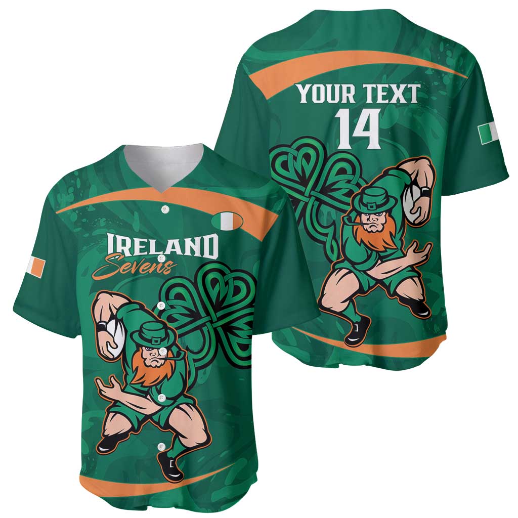 Custom Ireland Rugby Sevens Baseball Jersey Go Champions Irish Shamrock