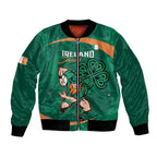 Custom Ireland Rugby Sevens Bomber Jacket Go Champions Irish Shamrock