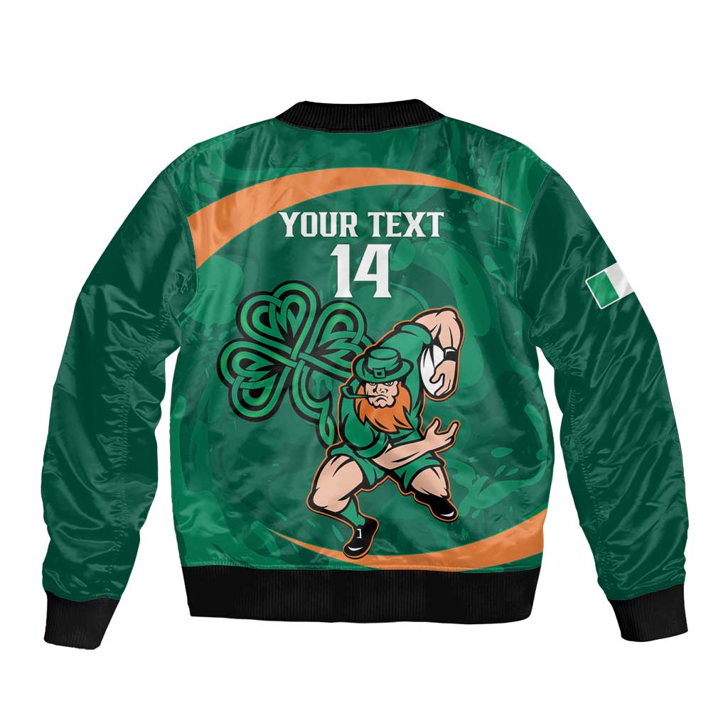 Custom Ireland Rugby Sevens Bomber Jacket Go Champions Irish Shamrock