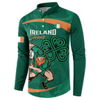 Custom Ireland Rugby Sevens Button Sweatshirt Go Champions Irish Shamrock