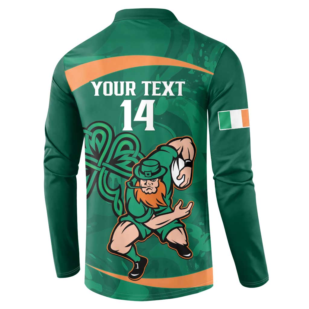 Custom Ireland Rugby Sevens Button Sweatshirt Go Champions Irish Shamrock