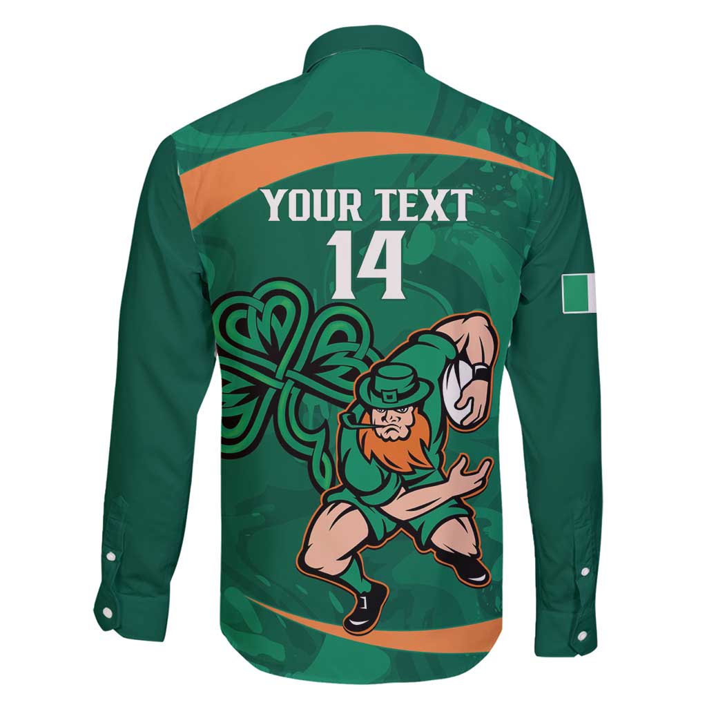 Custom Ireland Rugby Sevens Family Matching Off Shoulder Short Dress and Hawaiian Shirt Go Champions Irish Shamrock