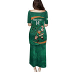 Custom Ireland Rugby Sevens Family Matching Puletasi and Hawaiian Shirt Go Champions Irish Shamrock