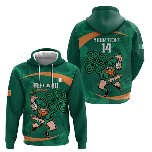 Custom Ireland Rugby Sevens Hoodie Go Champions Irish Shamrock