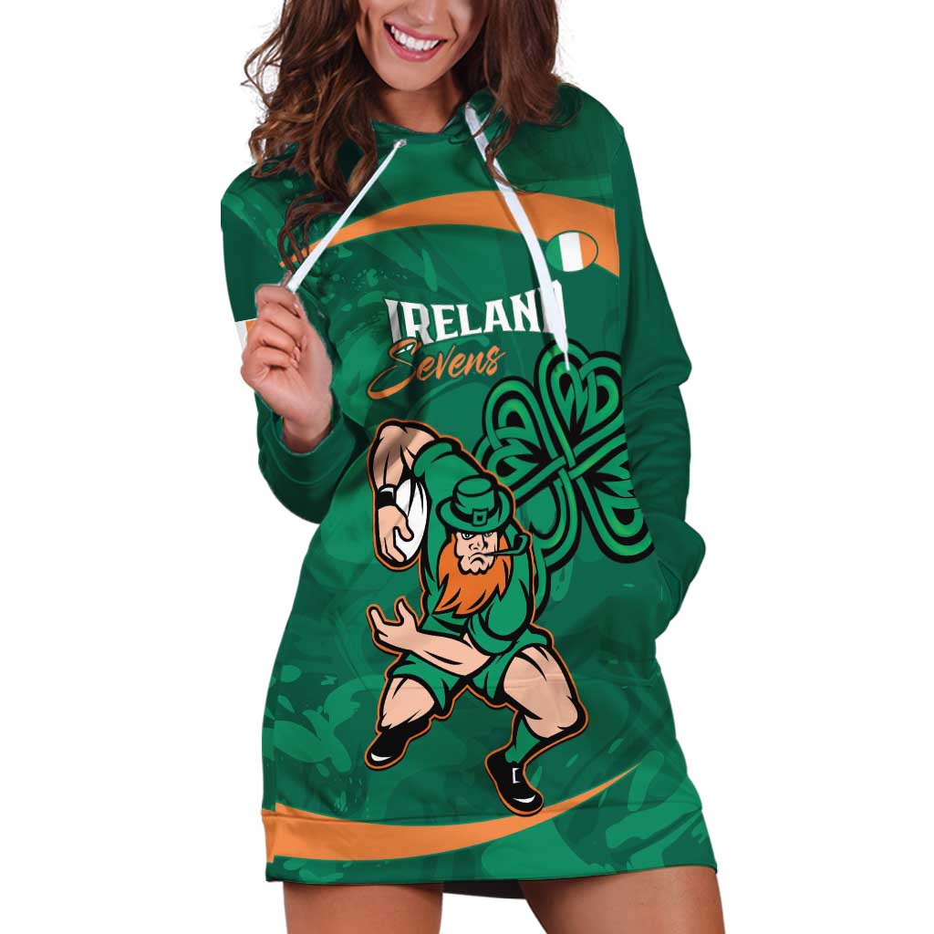 Custom Ireland Rugby Sevens Hoodie Dress Go Champions Irish Shamrock