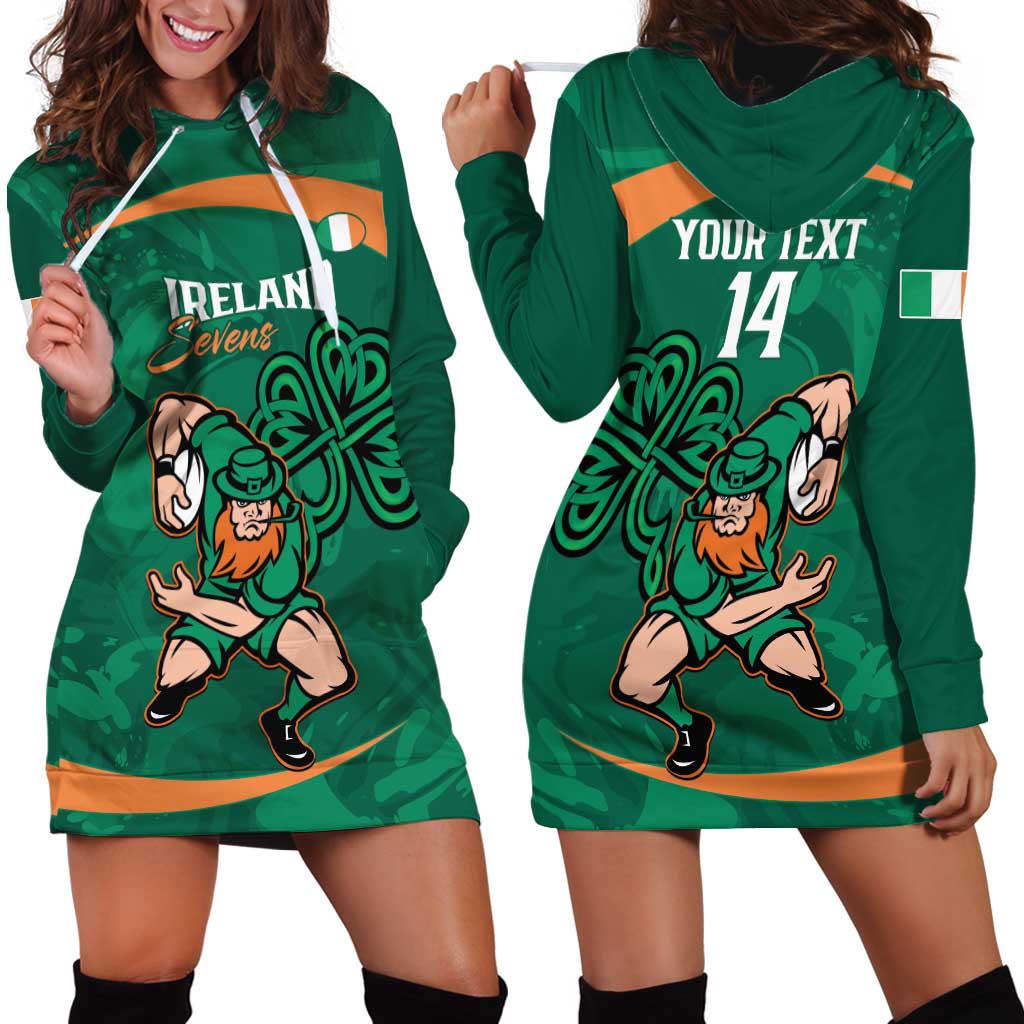 Custom Ireland Rugby Sevens Hoodie Dress Go Champions Irish Shamrock