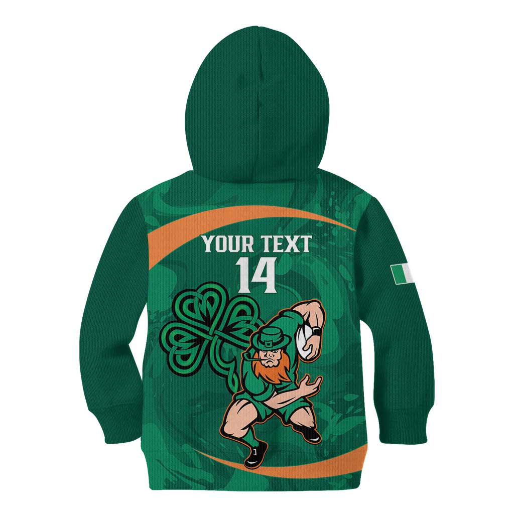 Custom Ireland Rugby Sevens Kid Hoodie Go Champions Irish Shamrock