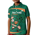 Custom Ireland Rugby Sevens Kid Polo Shirt Go Champions Irish Shamrock