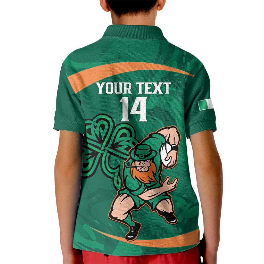 Custom Ireland Rugby Sevens Kid Polo Shirt Go Champions Irish Shamrock