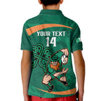 Custom Ireland Rugby Sevens Kid Polo Shirt Go Champions Irish Shamrock