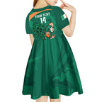 Custom Ireland Rugby Sevens Kid Short Sleeve Dress Go Champions Irish Shamrock