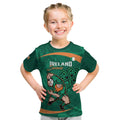 Custom Ireland Rugby Sevens Kid T Shirt Go Champions Irish Shamrock