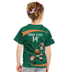 Custom Ireland Rugby Sevens Kid T Shirt Go Champions Irish Shamrock