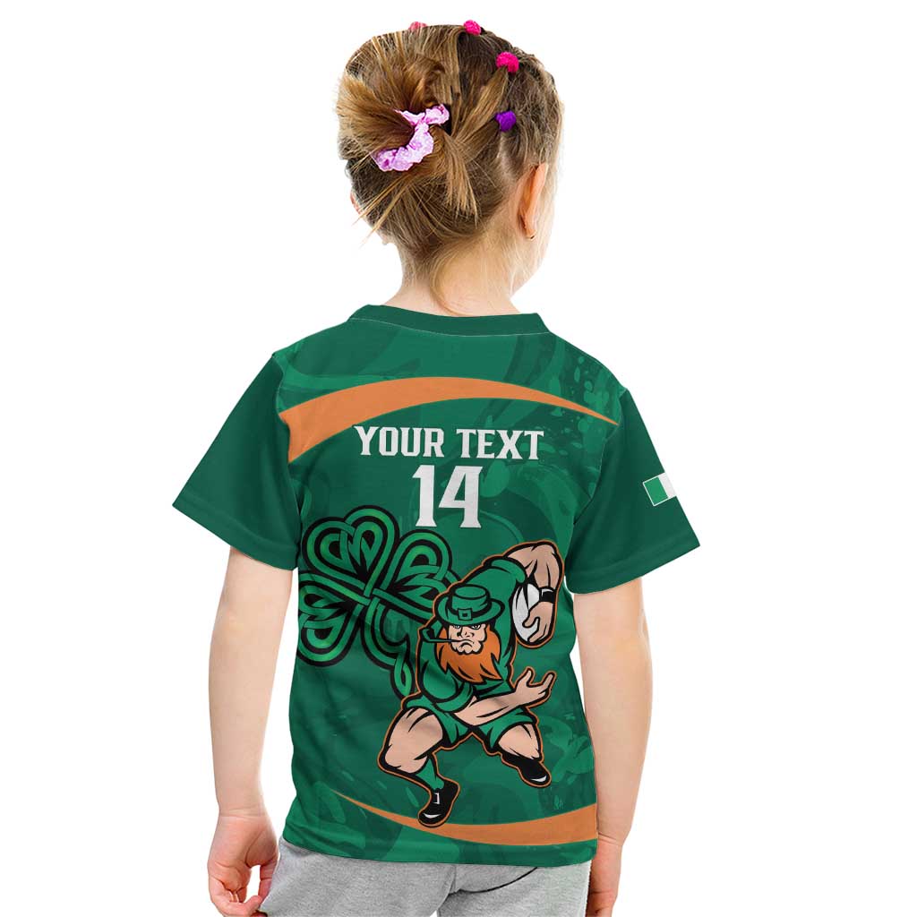 Custom Ireland Rugby Sevens Kid T Shirt Go Champions Irish Shamrock