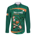 Custom Ireland Rugby Sevens Long Sleeve Button Shirt Go Champions Irish Shamrock