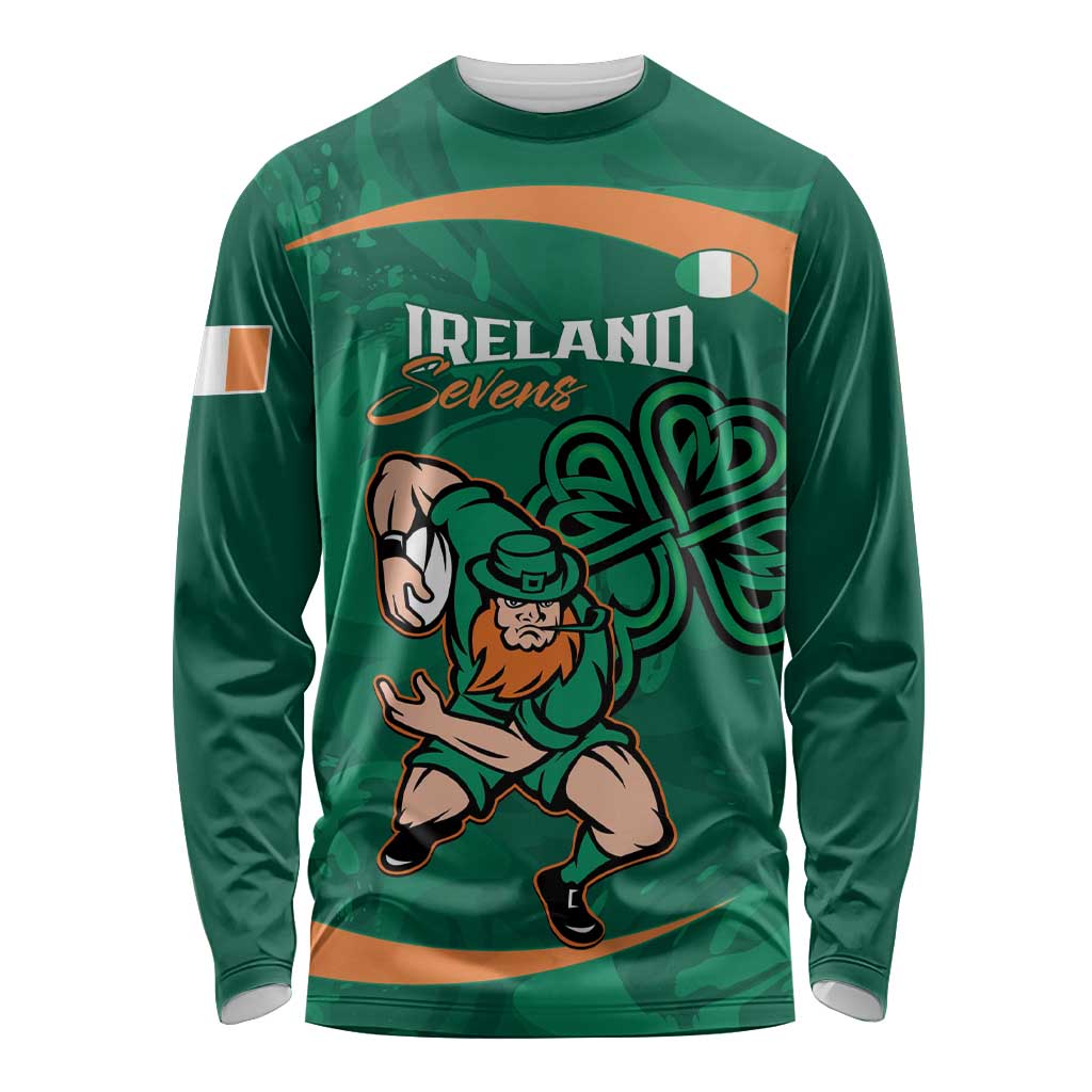 Custom Ireland Rugby Sevens Long Sleeve Shirt Go Champions Irish Shamrock