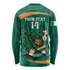 Custom Ireland Rugby Sevens Long Sleeve Shirt Go Champions Irish Shamrock