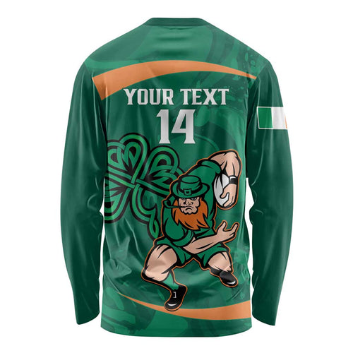 Custom Ireland Rugby Sevens Long Sleeve Shirt Go Champions Irish Shamrock