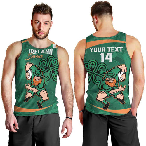 Custom Ireland Rugby Sevens Men Tank Top Go Champions Irish Shamrock