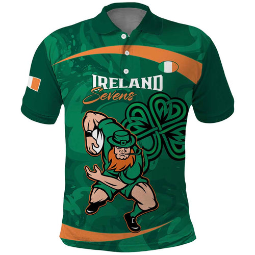 Custom Ireland Rugby Sevens Polo Shirt Go Champions Irish Shamrock