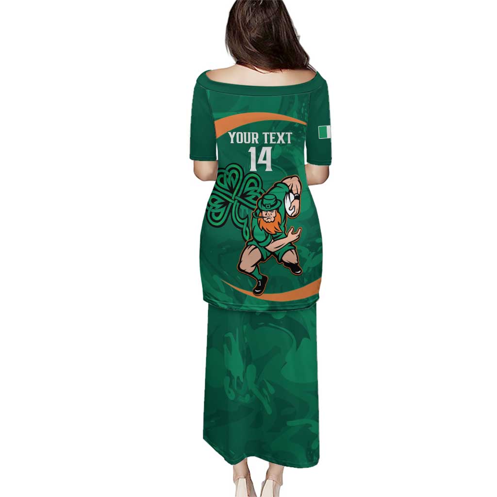 Custom Ireland Rugby Sevens Puletasi Go Champions Irish Shamrock