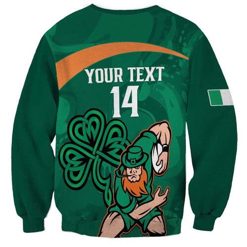 Custom Ireland Rugby Sevens Sweatshirt Go Champions Irish Shamrock