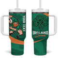 Personalised Ireland Rugby Sevens Tumbler With Handle Go Champions Irish Shamrock