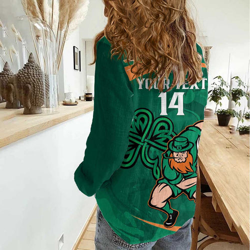 Custom Ireland Rugby Sevens Women Casual Shirt Go Champions Irish Shamrock
