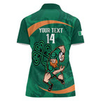 Custom Ireland Rugby Sevens Women Polo Shirt Go Champions Irish Shamrock