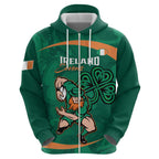 Custom Ireland Rugby Sevens Zip Hoodie Go Champions Irish Shamrock