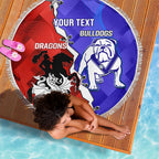 Custom Bulldogs And Dragons Rugby 2025 Beach Blanket Dynamic Style