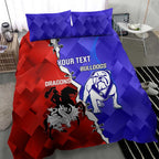 Custom Bulldogs And Dragons Rugby 2025 Bedding Set Dynamic Style