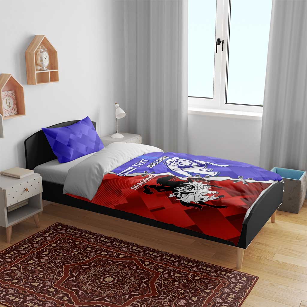Custom Bulldogs And Dragons Rugby 2025 Bedding Set Dynamic Style
