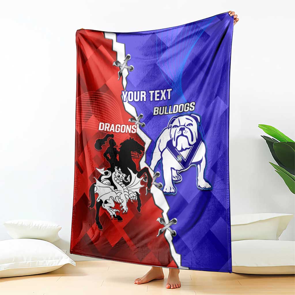 Custom Bulldogs And Dragons Rugby 2025 Blanket Dynamic Style