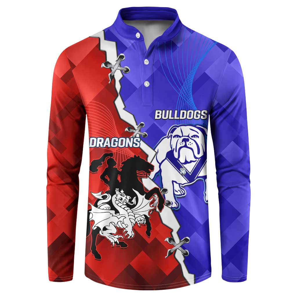 Custom Bulldogs And Dragons Rugby 2025 Button Sweatshirt Dynamic Style
